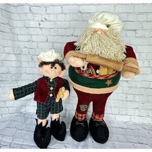 2 Matching 30” Gingerbread Chef Santa & Elf Standing Christmas High Quality